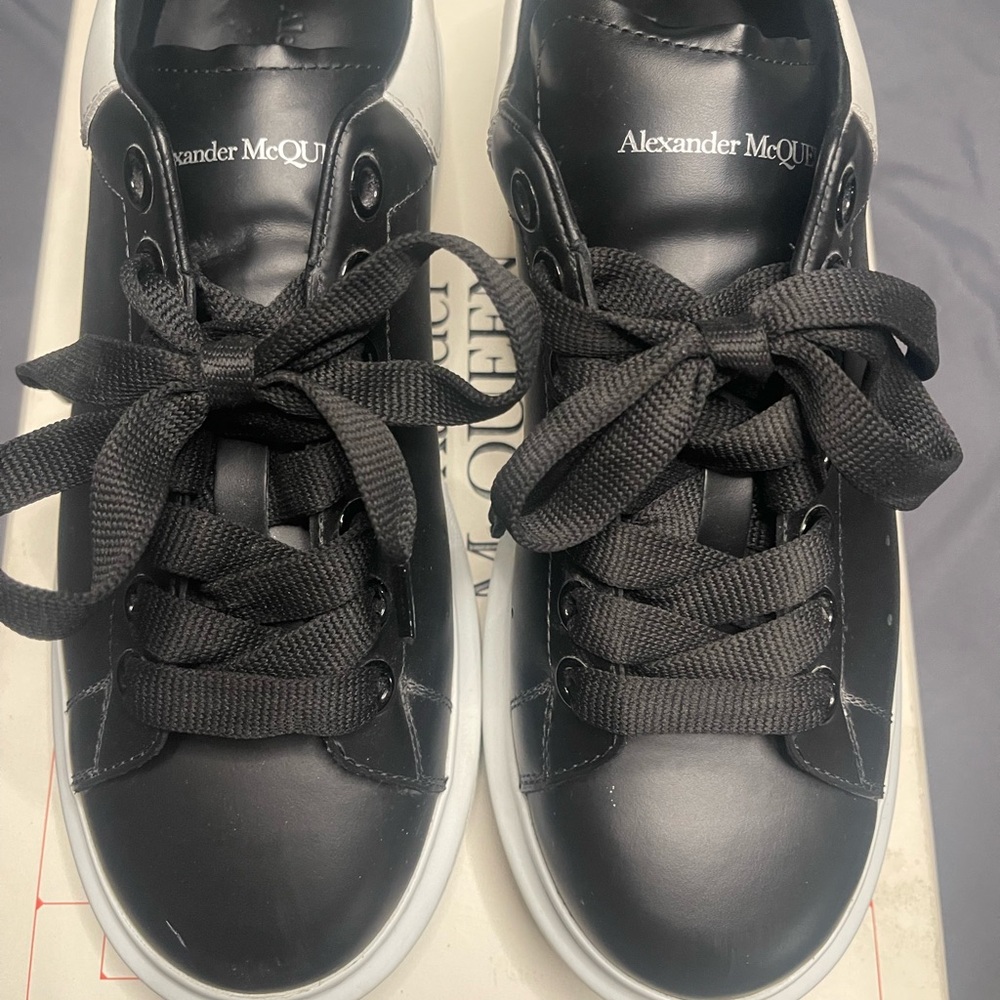 Alexander McQueen Black Leather Sneakers